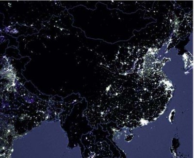 contaminación lumínica- China-Guangzhou