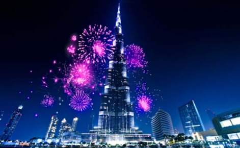 mayor fachada iluminada con LED-Dubai- Burj Khalifa- pantalla LED-LED