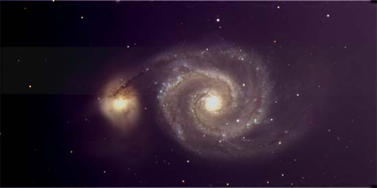 Fotografía de la galaxia M51, también conocida como “galaxia del remolino”, obtenida por PAUCam. (Imagen, IFAE).