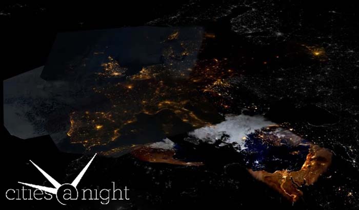 Mapa nocturno- luz- Cities at night- iluminación- alumbrado-contaminación lumínica-imágenes-NASA- fotografías