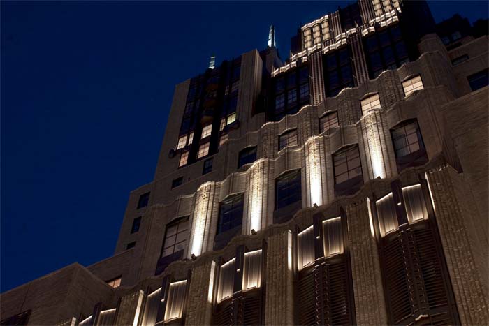 Walker Tower, ERCO, iluminación, Nueva York, proyector, luz, luminarias, Kugler Ning