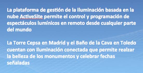 iluminación conectada - Philips - monumentos - iluminación - Torre Cepsa - Baño de la Cava de Toledo - ActiveSite - Color Kinetics