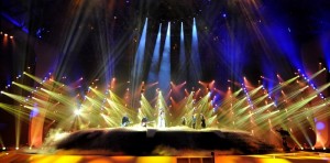 Eurovisión – Osram - Clay Paky – luminarias – Sharpy - Mythos