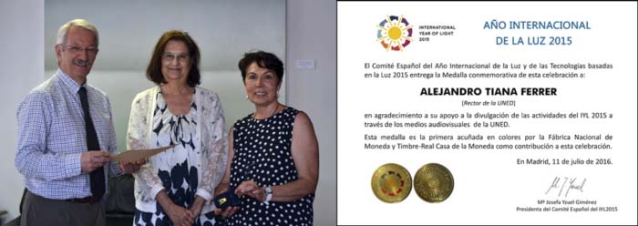 UNED- Medalla - Año Internacional de la Luz - IYL2015 - CEMAV