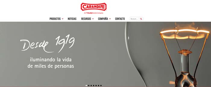 C & G. Carandini - web corporativa - iluminación - alumbrado - luminarias