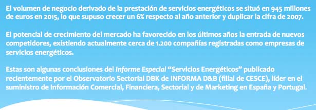 Facturación - empresas de servicios energéticos - ESEs - DBK - empresas
