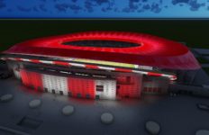 luminaria del Wanda Metropolitano del Atlético de Madrid